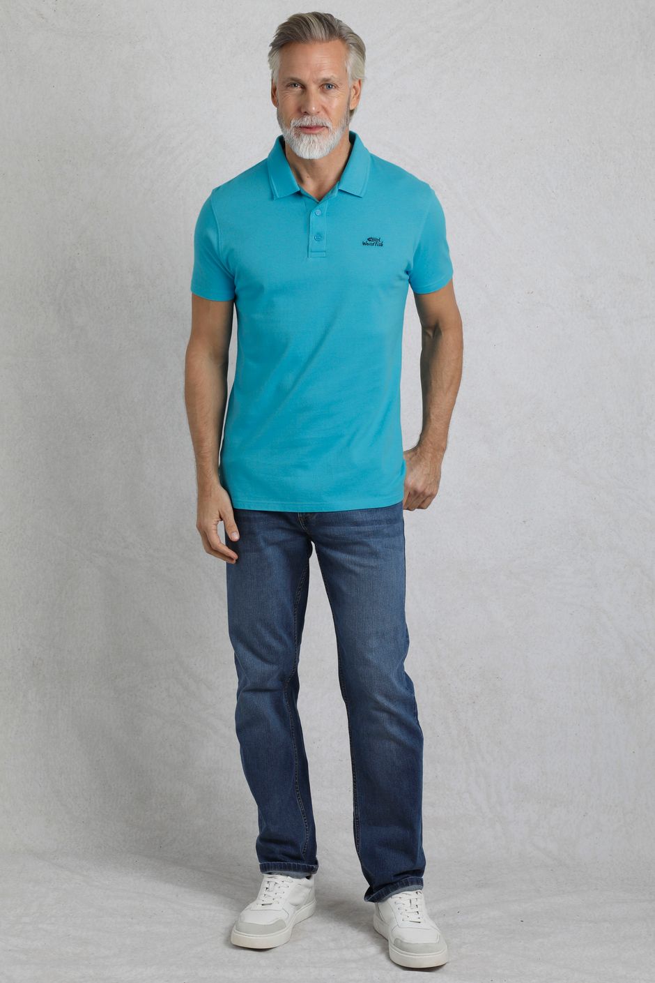 Giles Pique Polo Shirt Vivid Blue