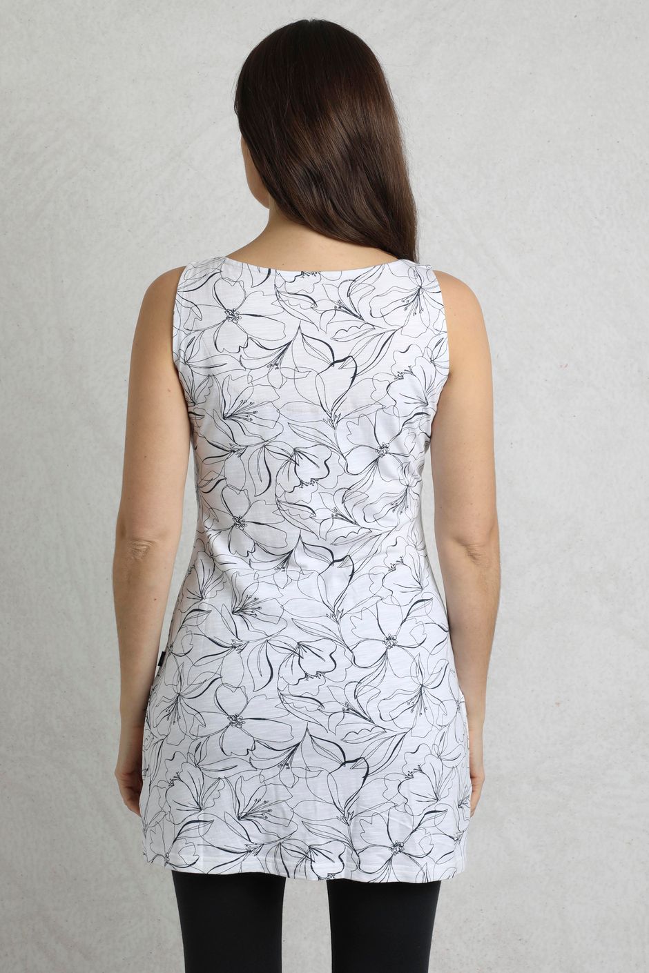 Cream Printed Art Crepe Tunic main image 1