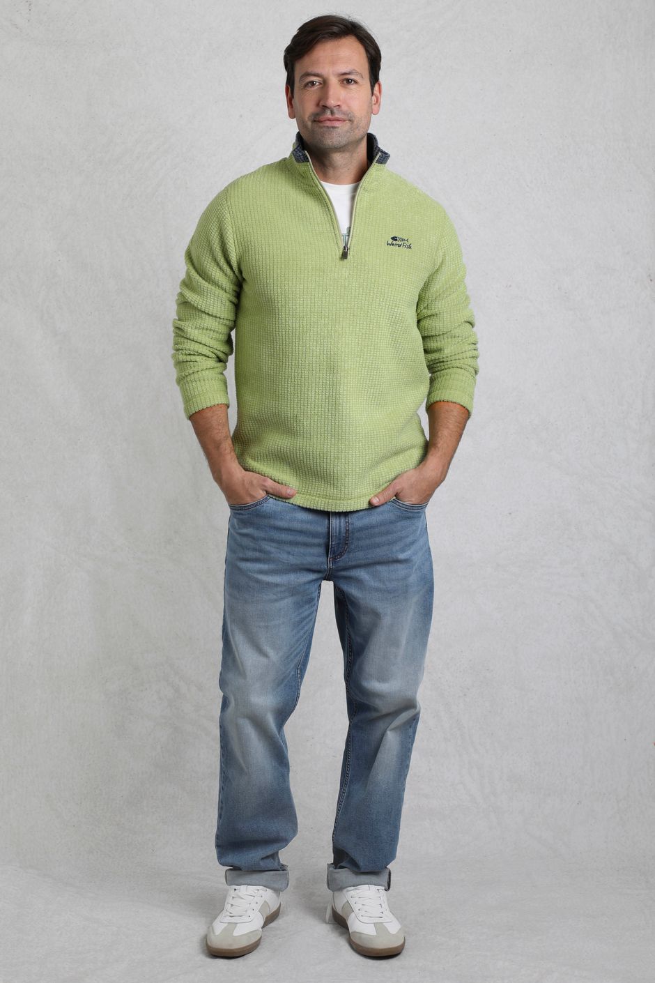 Newark Eco 1/4 Zip Grid Fleece Tarragon