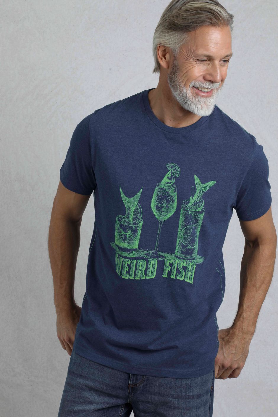 Happy Hour Front Print Graphic T-Shirt Estate blue