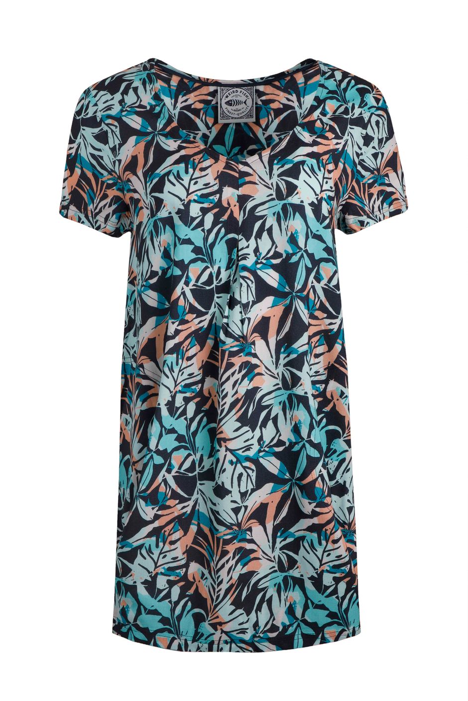 Nuri LivaEco™ Viscose Printed Tunic Aqua blue