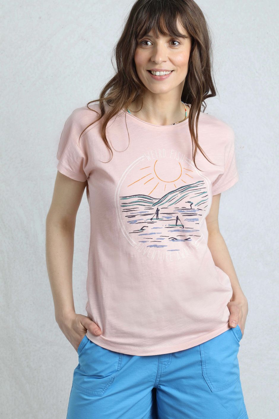 Adventure Awaits Organic Cotton Front Print T-Shirt Pink