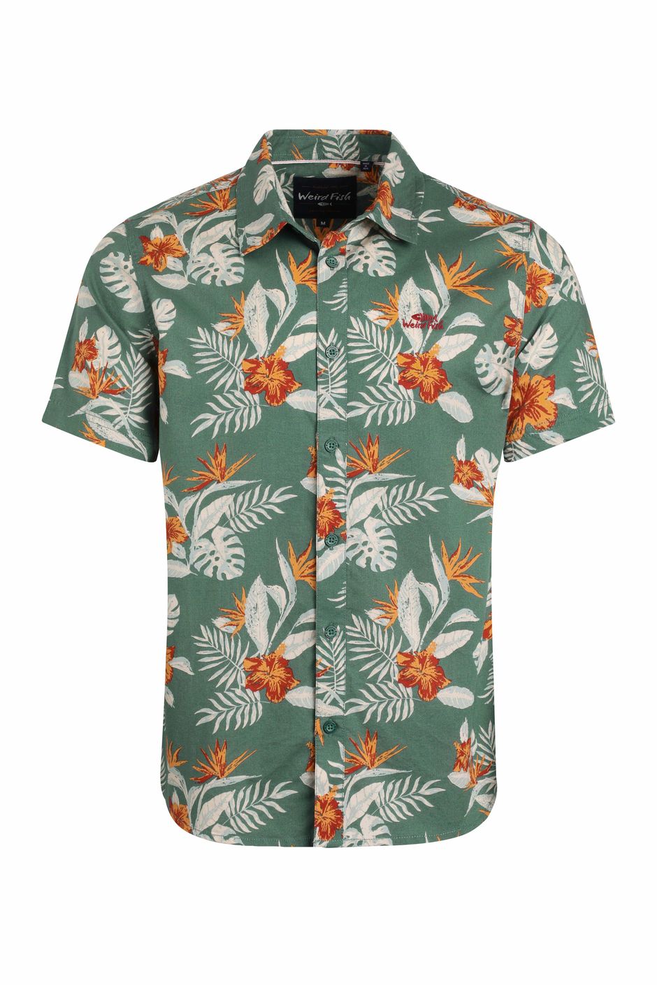 Avondale Short Sleeve Printed Shirt Dusky Green