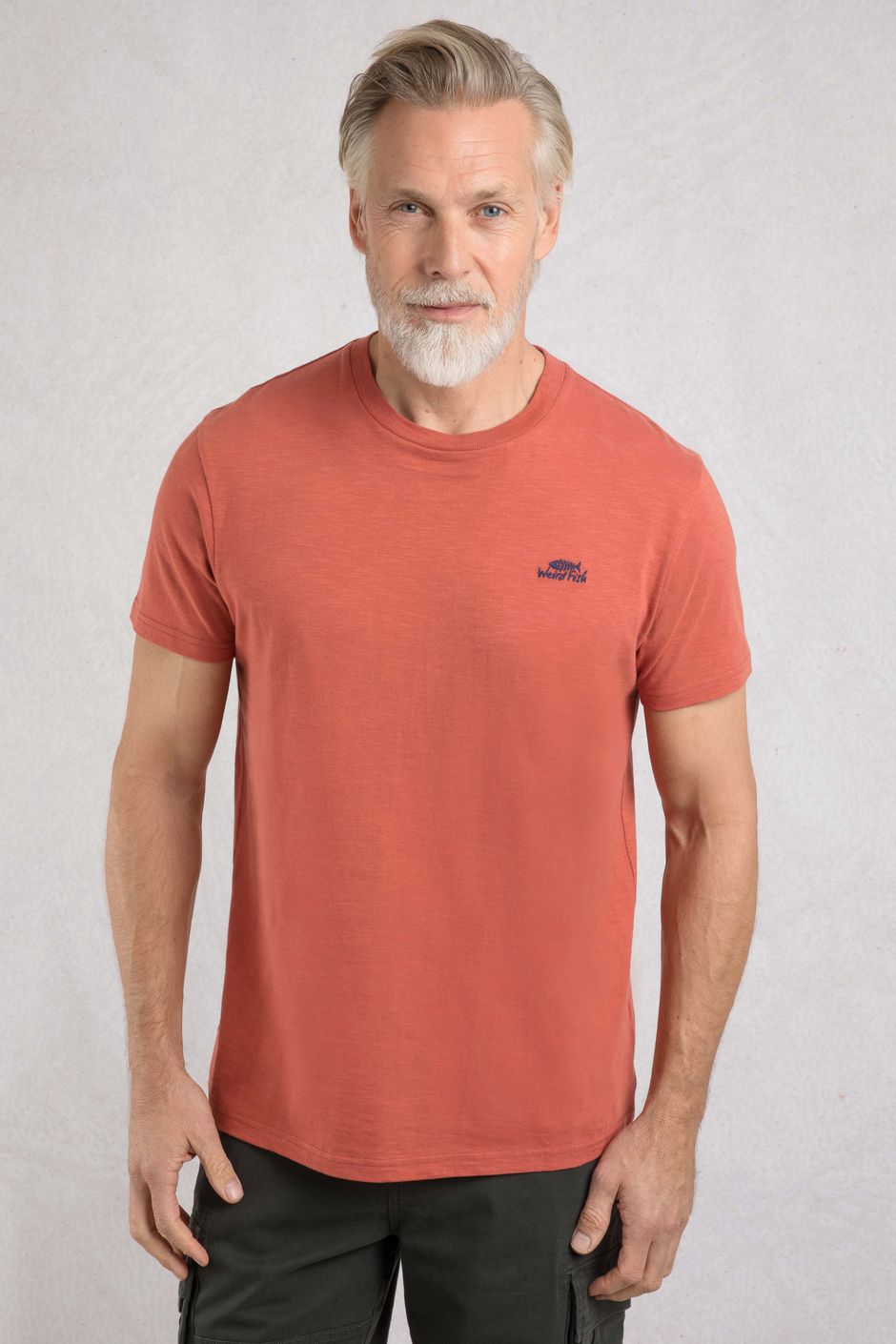 Fished Organic Cotton Branded T-Shirt Baked Clay