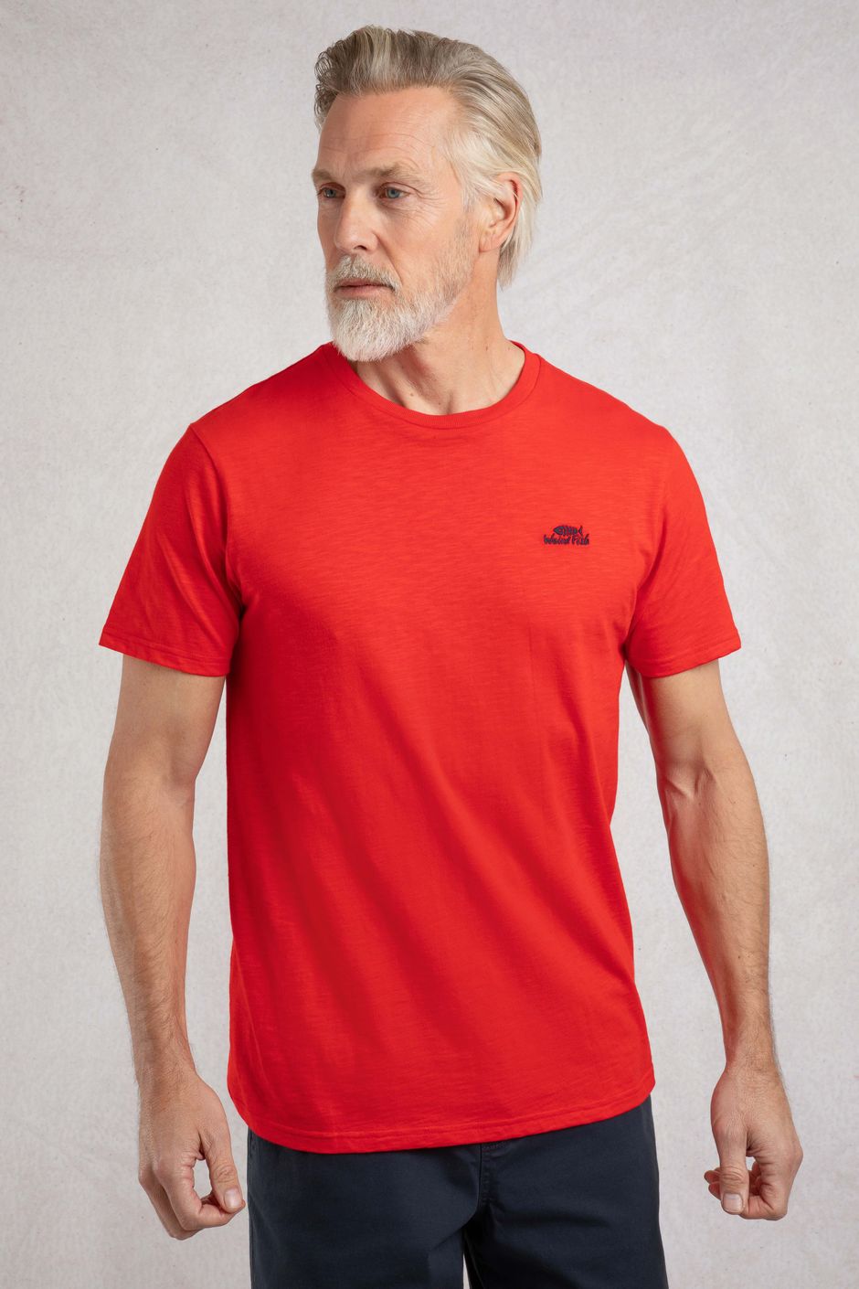 Fished Organic Cotton Branded T-Shirt Retro Red