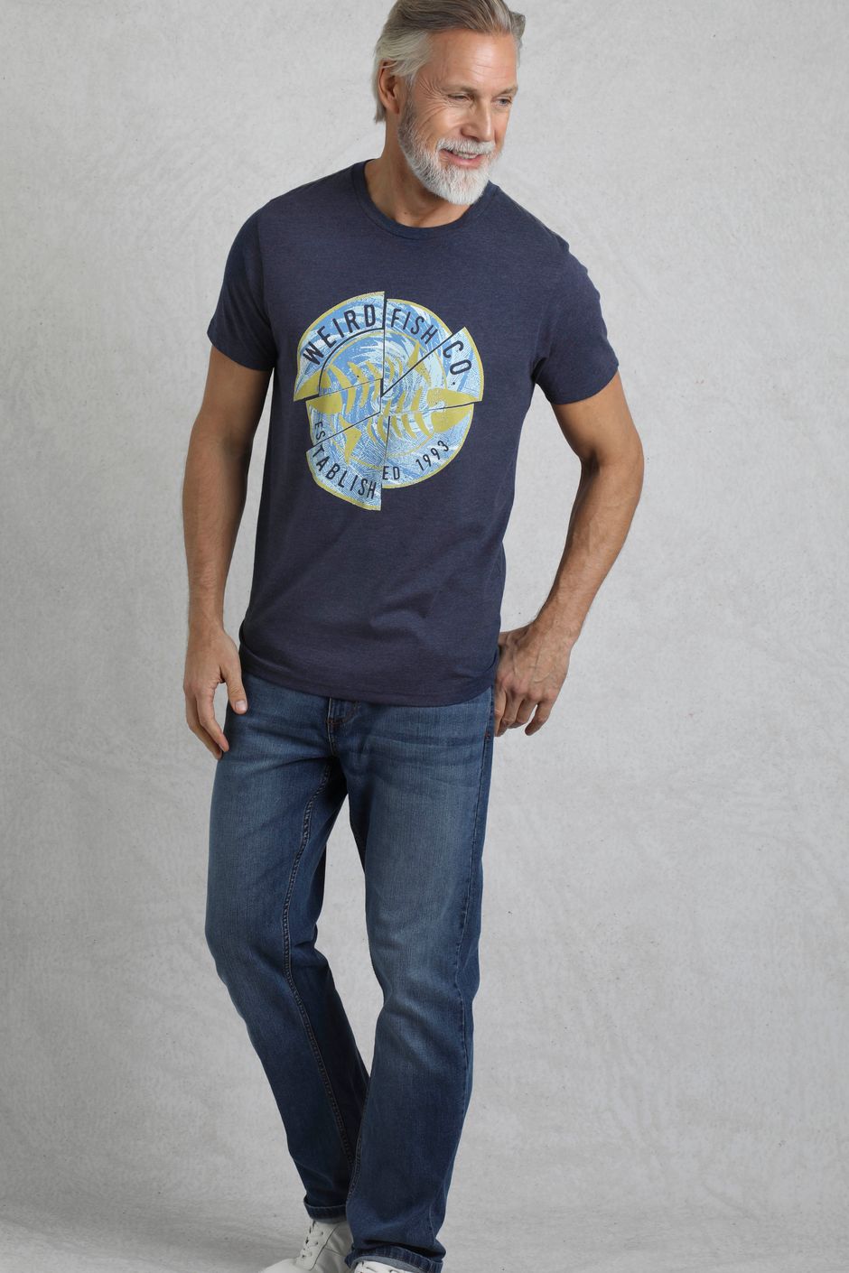 Counterflow Front Print Graphic T-Shirt Dark Blue