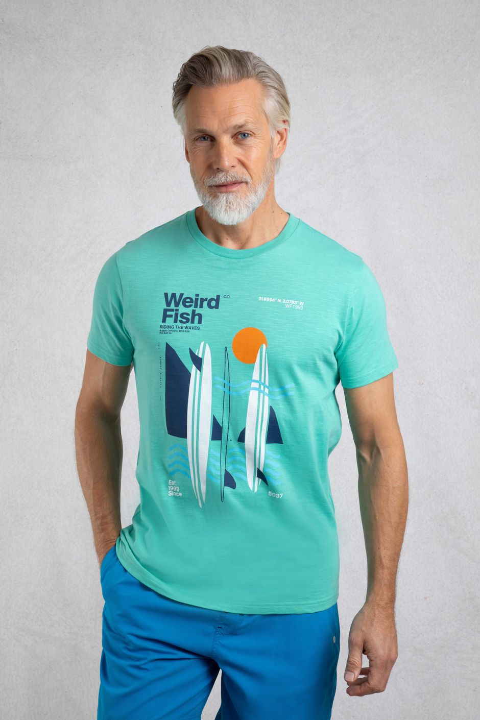 Coordinates Eco Front Print Graphic T-Shirt Aqua Marine