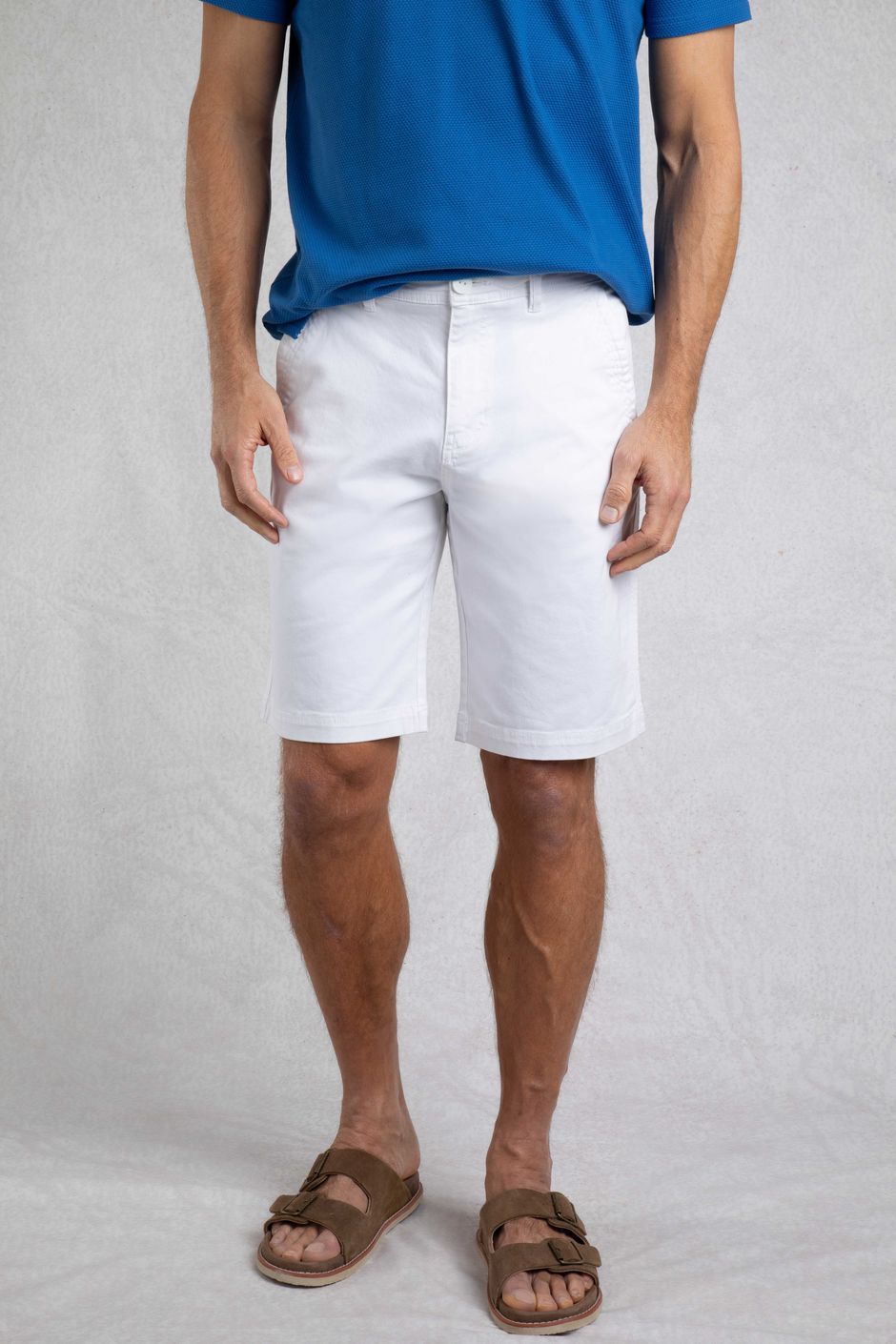 Rayburn Organic Cotton Flat Front Shorts  White