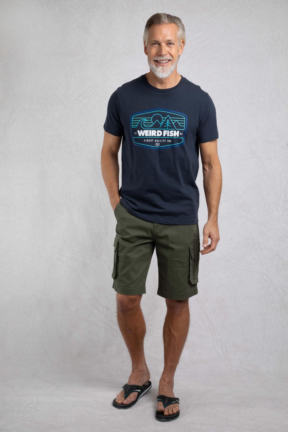 Pacific Eco Front Print Graphic T-Shirt Navy