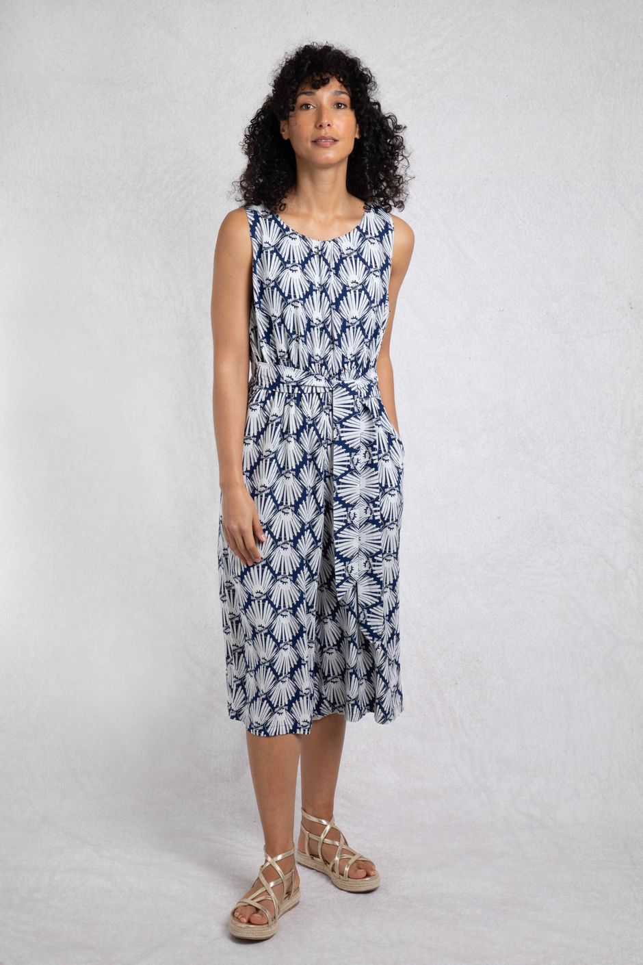 Paige LivaEco™ Printed Viscose Jumpsuit Royal Blue