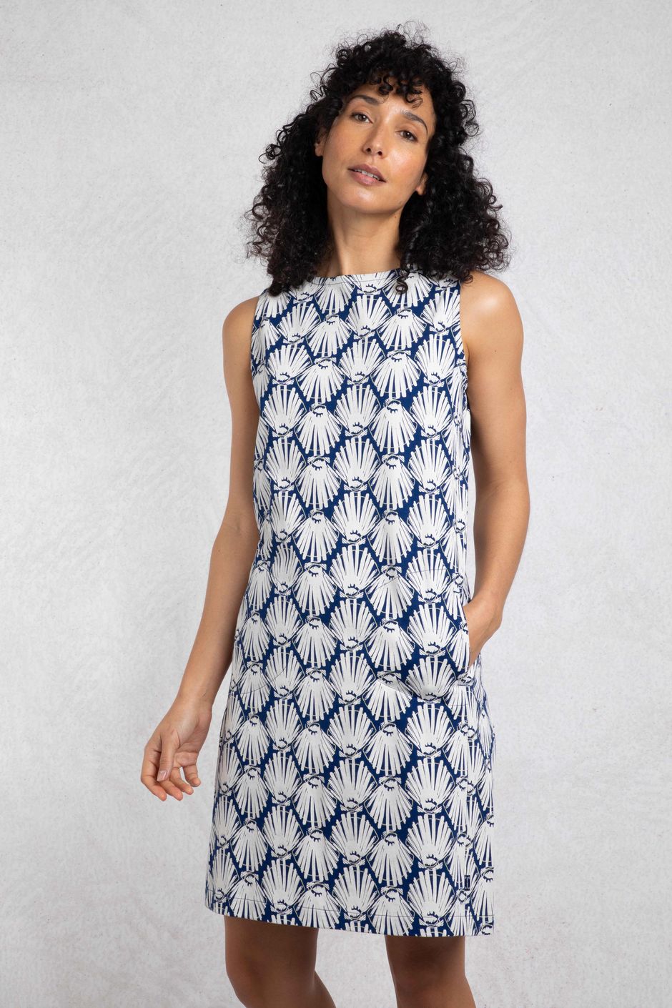 Adenea Organic Cotton Jersey Shift Dress Royal Blue
