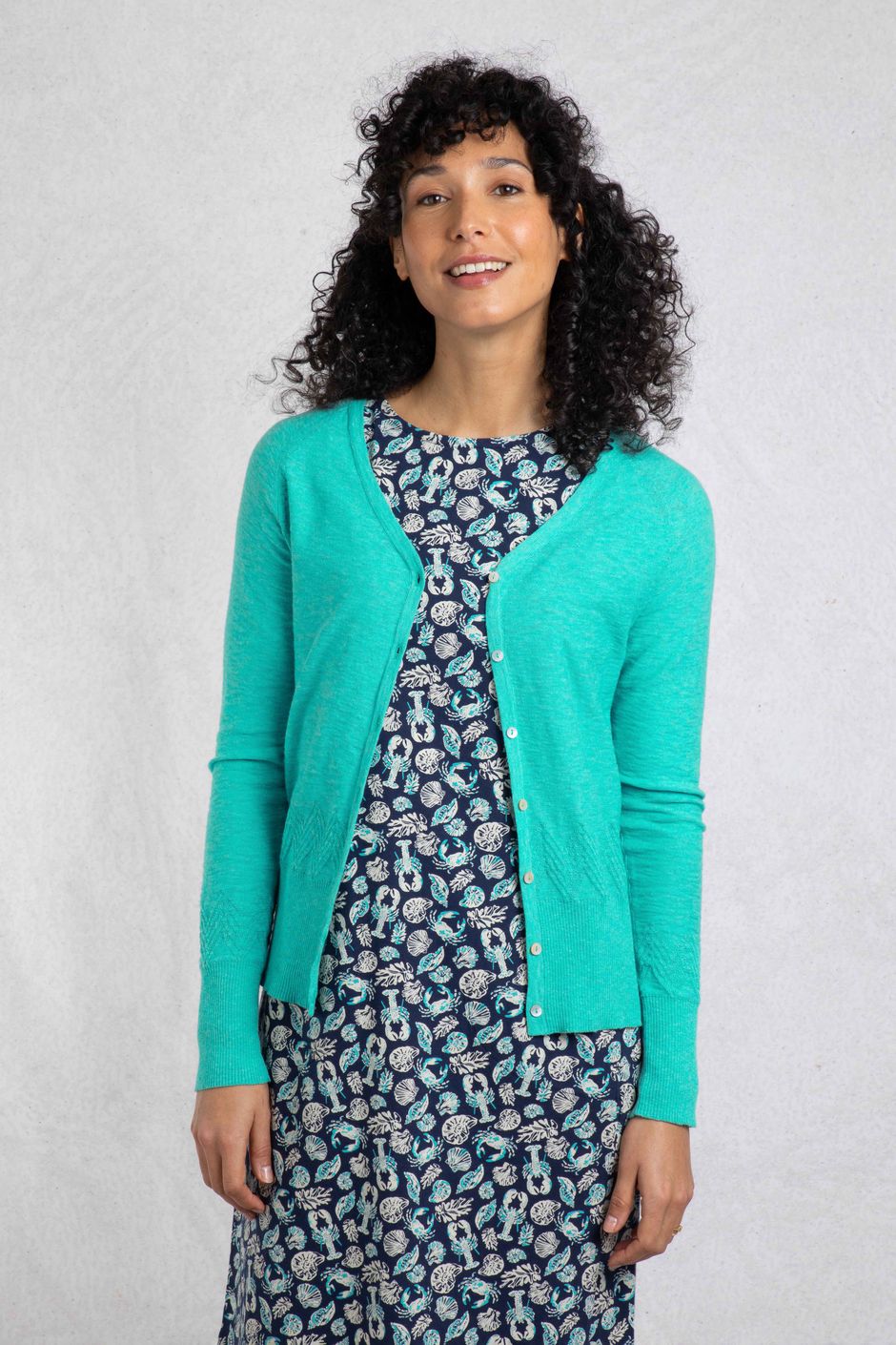 Curran Lightweight Cardigan Blue