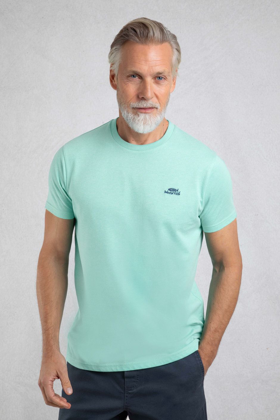 Fished Organic Cotton Branded T-Shirt Aqua Marine