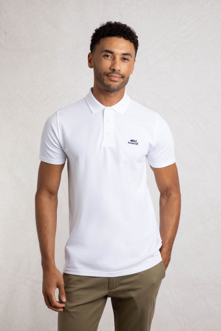Giles Pique Polo Shirt White