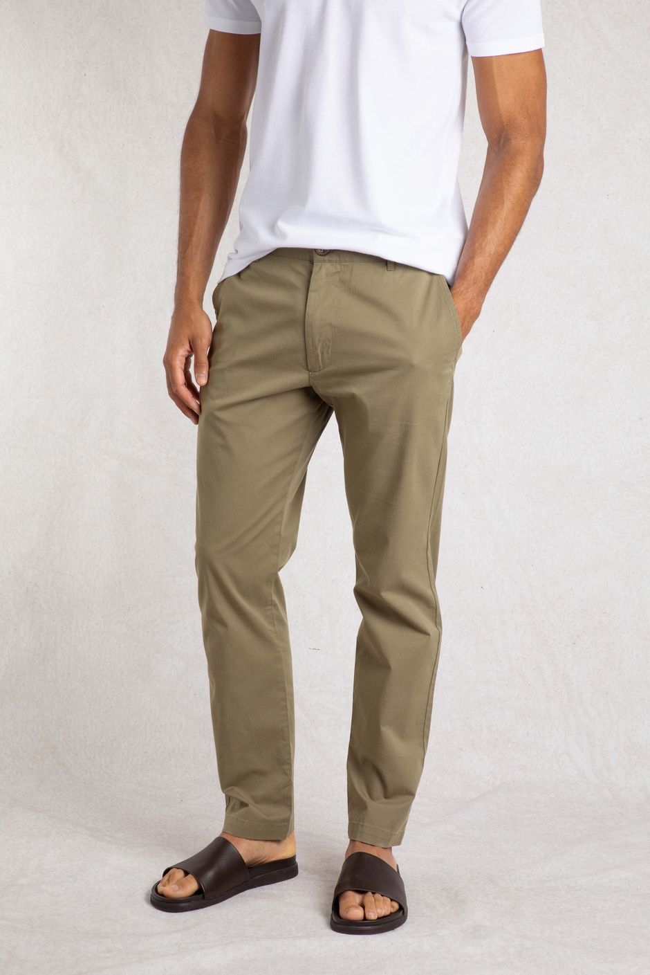 Freddie Super Soft Chino Trousers Burnt Olive