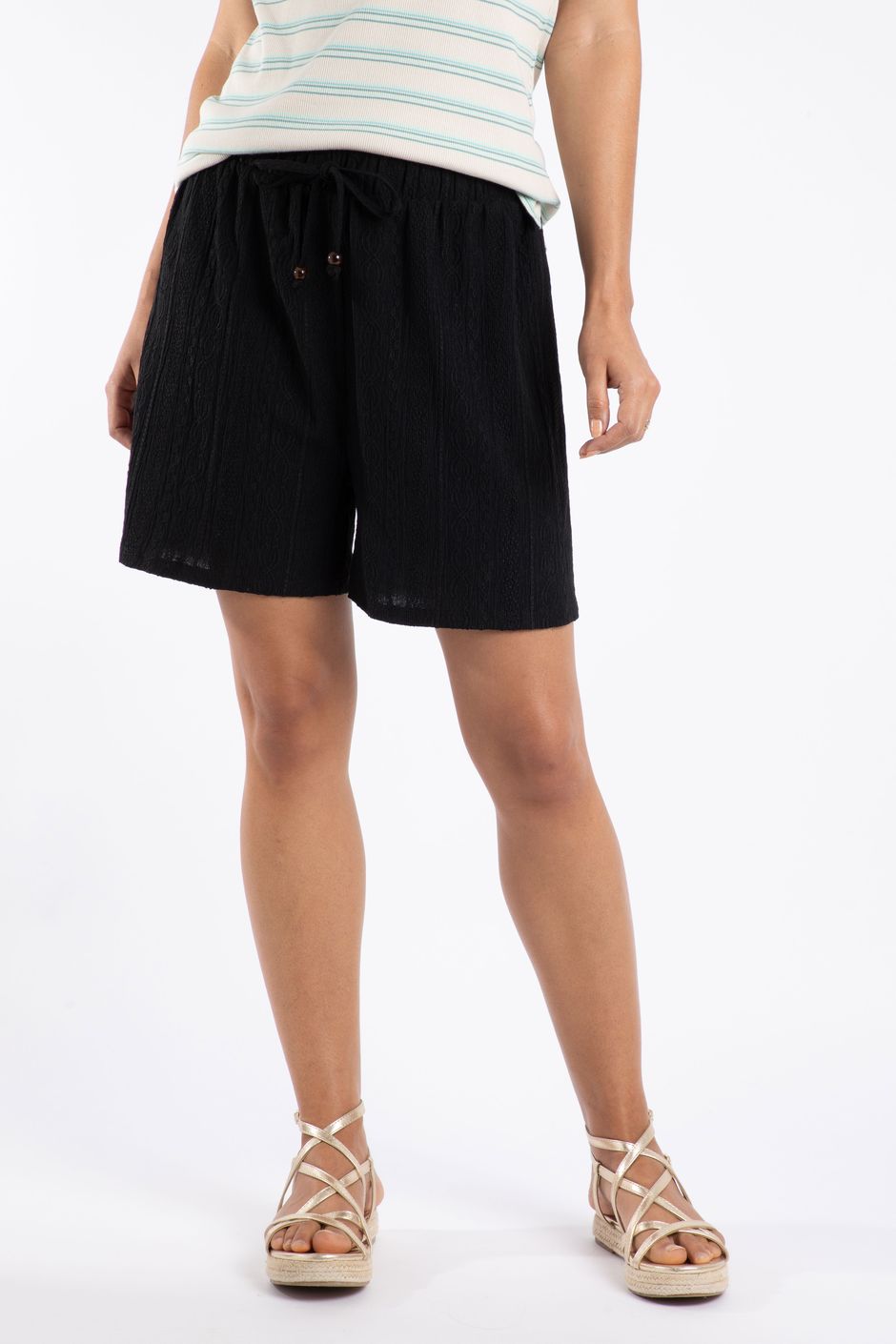 Mima Broderie Beach Shorts Black