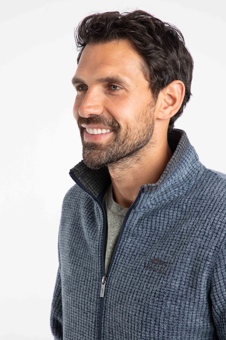 Shires Full Zip Grid Fleece Navy
