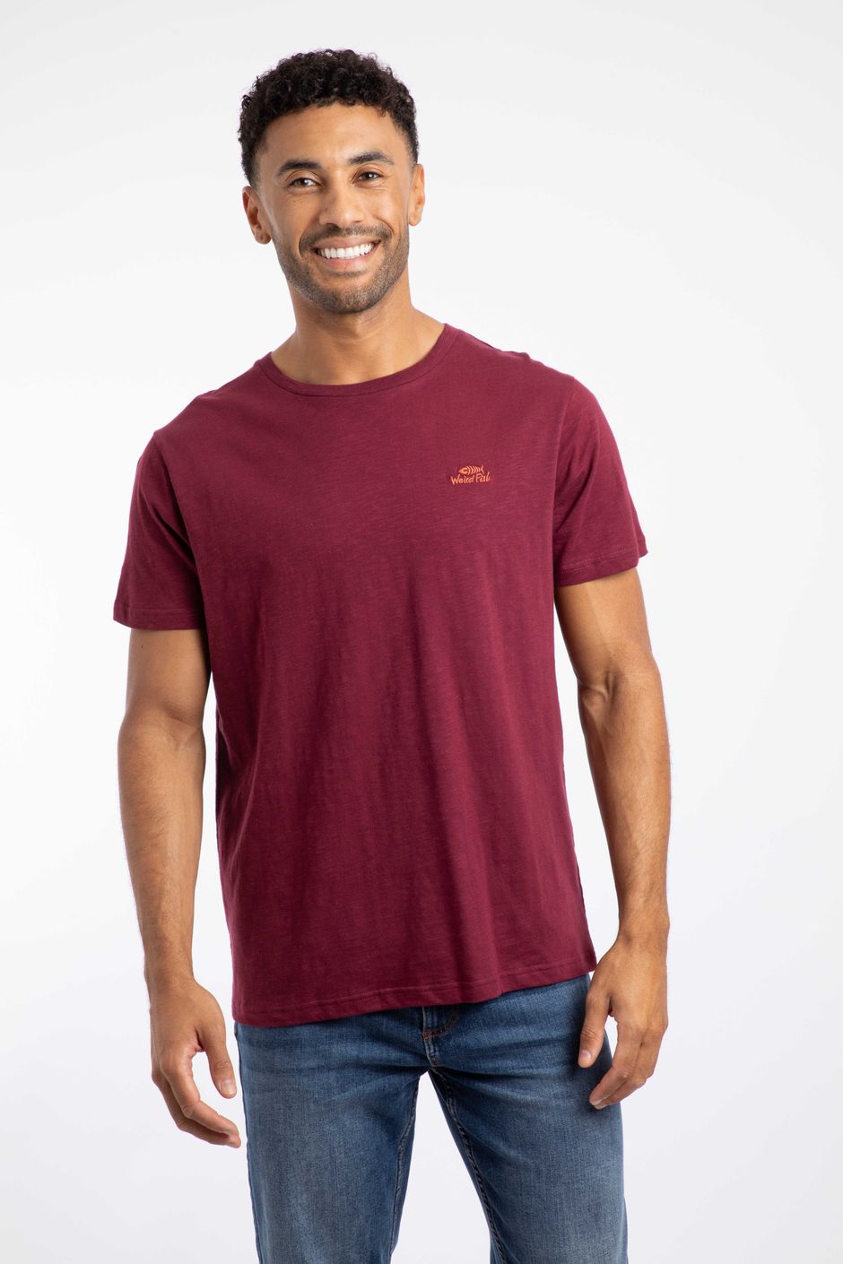 Fished Organic Cotton Branded T-Shirt Antique Cherry