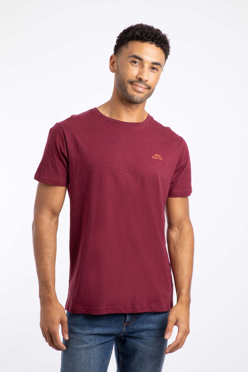 Fished Organic Cotton Branded T-Shirt Antique Cherry