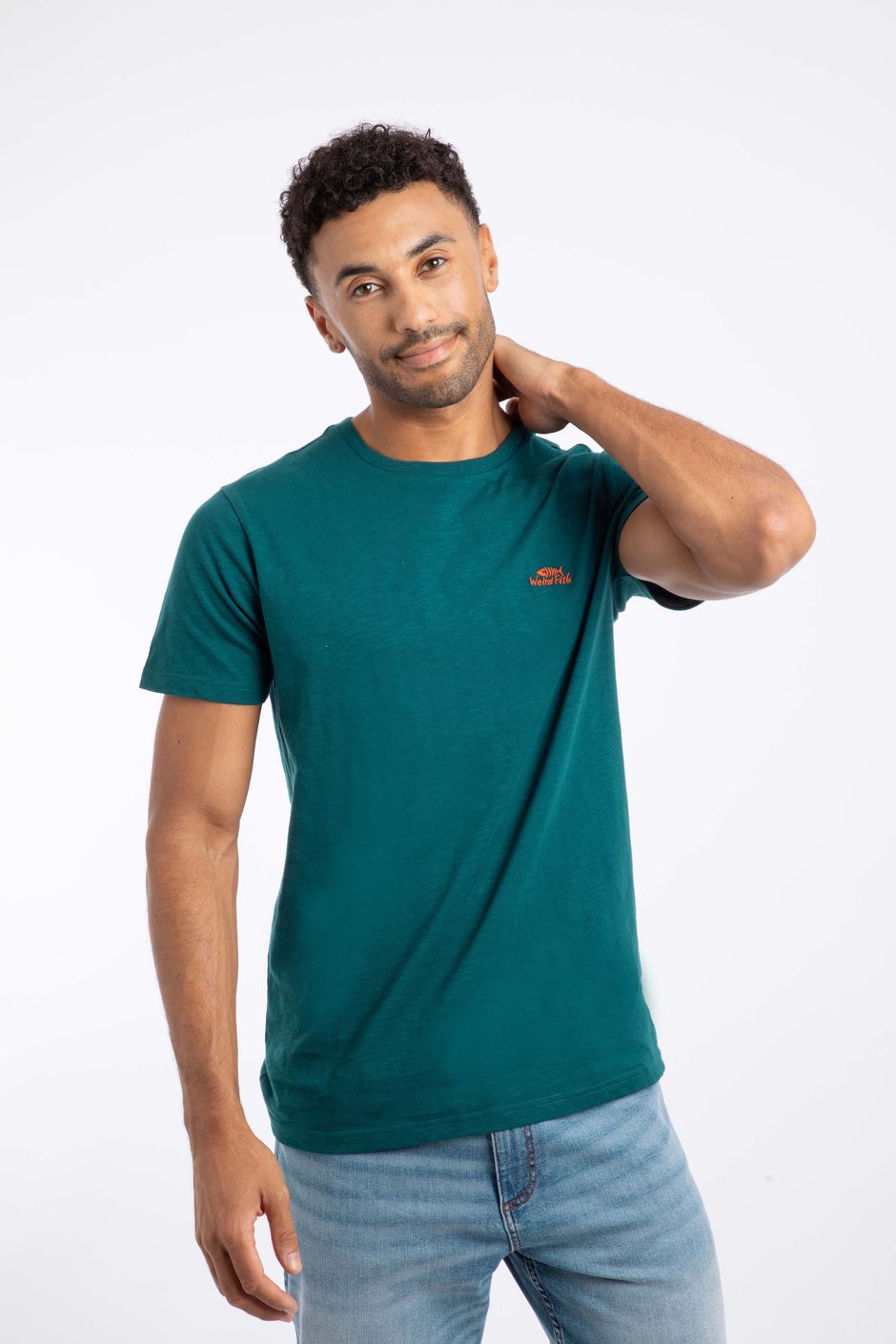 Fished Organic Cotton Branded T-Shirt Deep Teal
