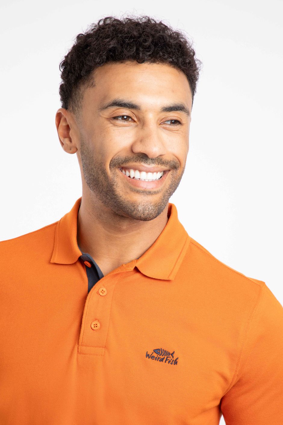 Miles Organic Cotton Pique Polo Brick Orange