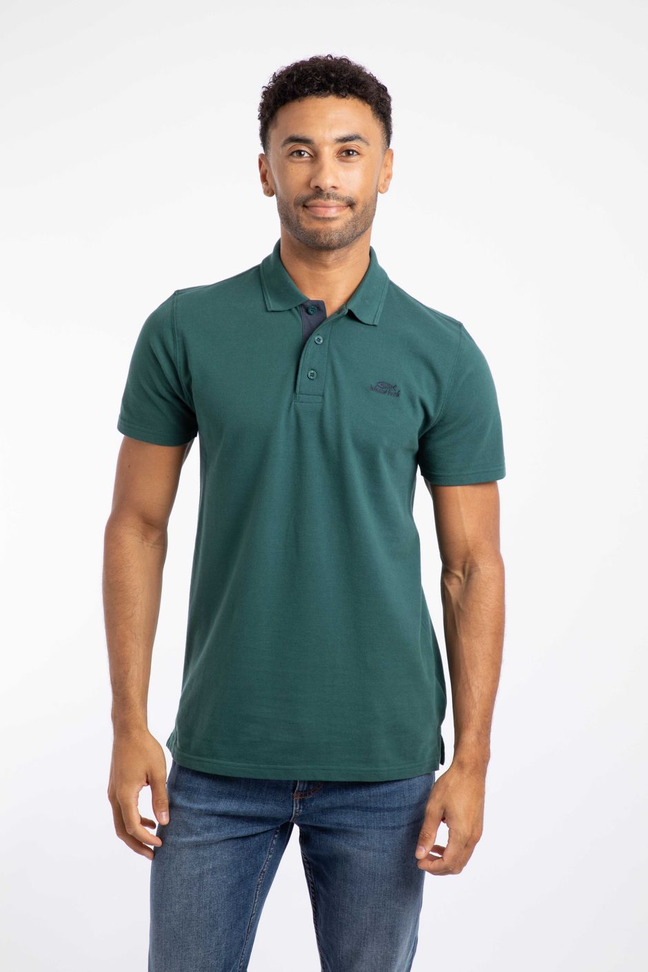 Miles Organic Cotton Pique Polo Forest Green
