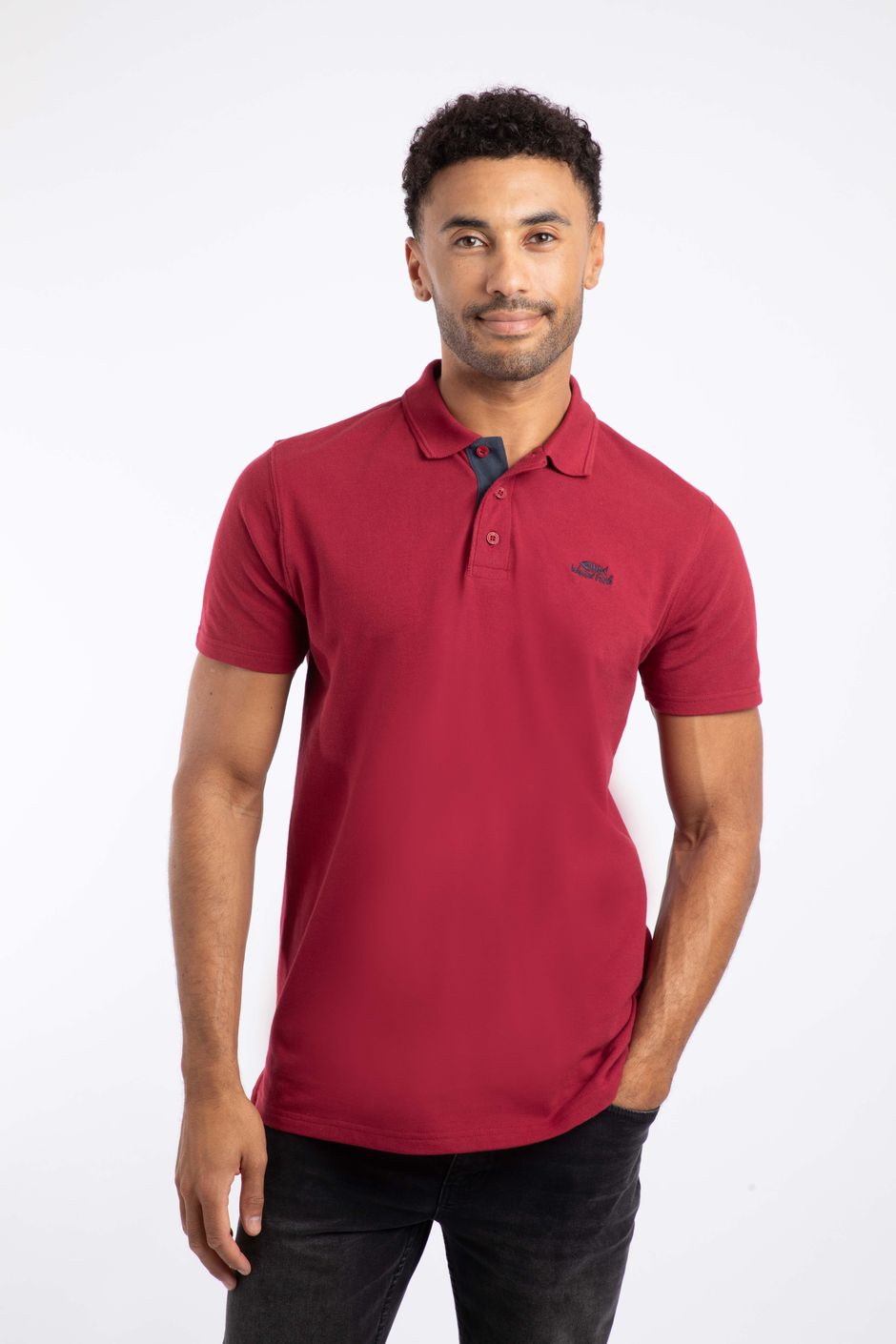 Miles Organic Cotton Pique Polo Rhubarb