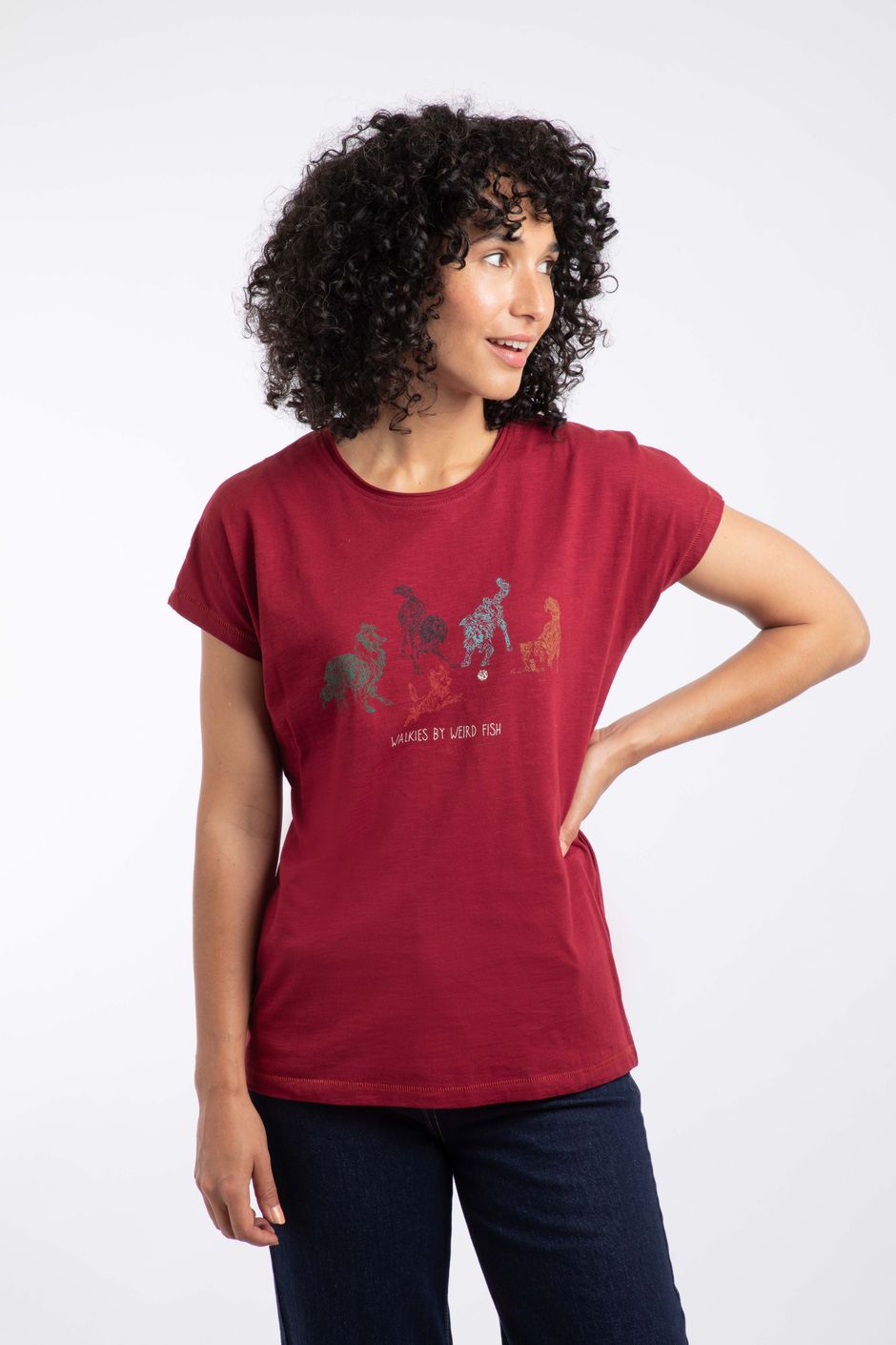 Go Fetch Organic Cotton Graphic T-Shirt Garnet