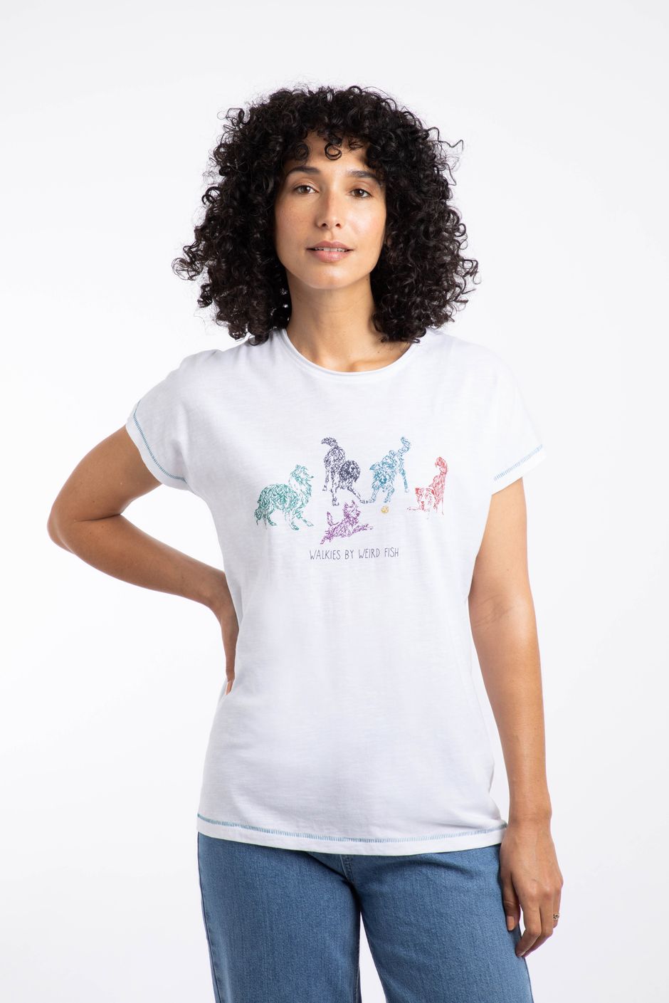 Go Fetch Organic Cotton Graphic T-Shirt White
