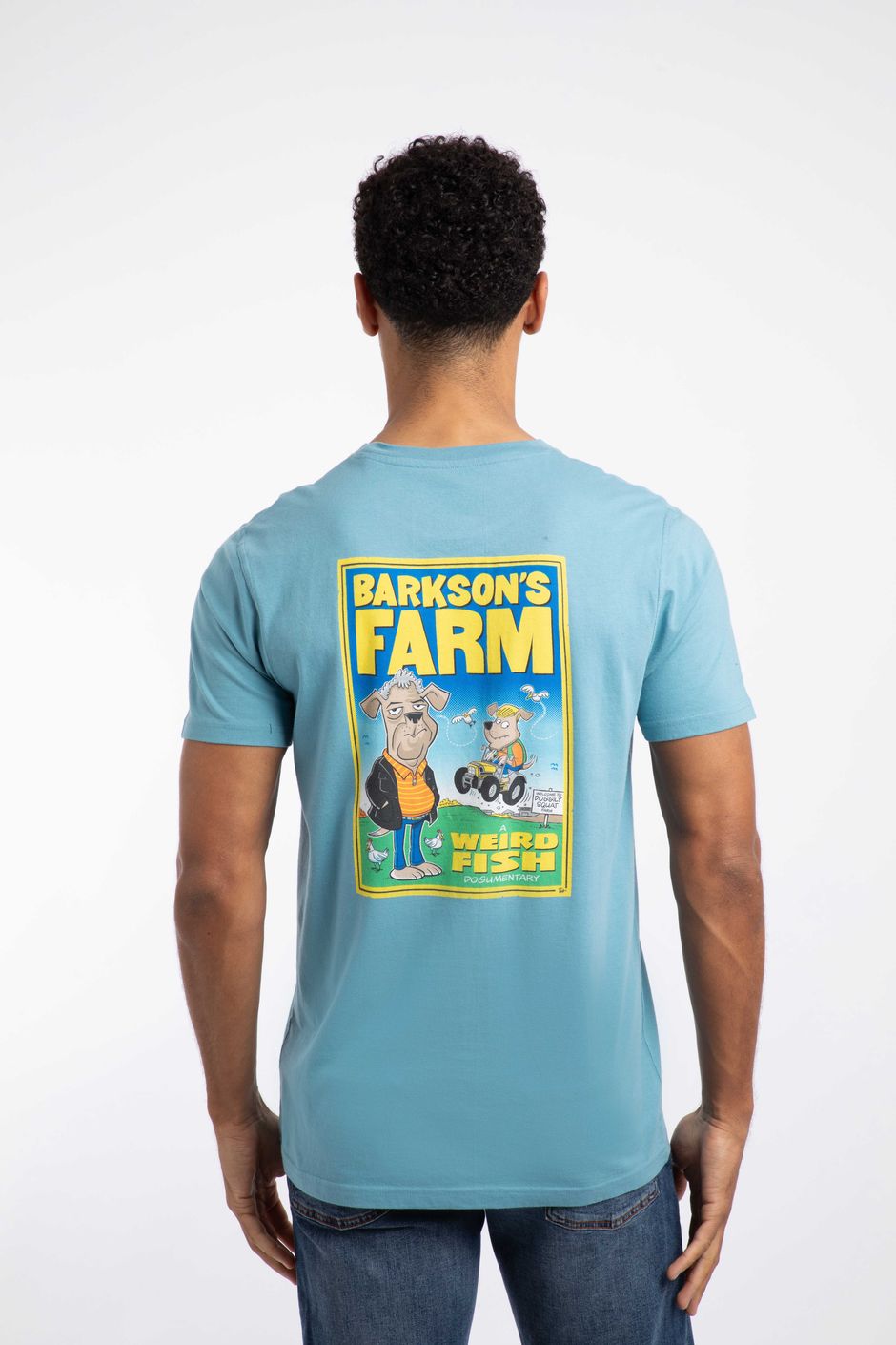 Barkson Farm Back Print Artist T-Shirt Smoked Blue