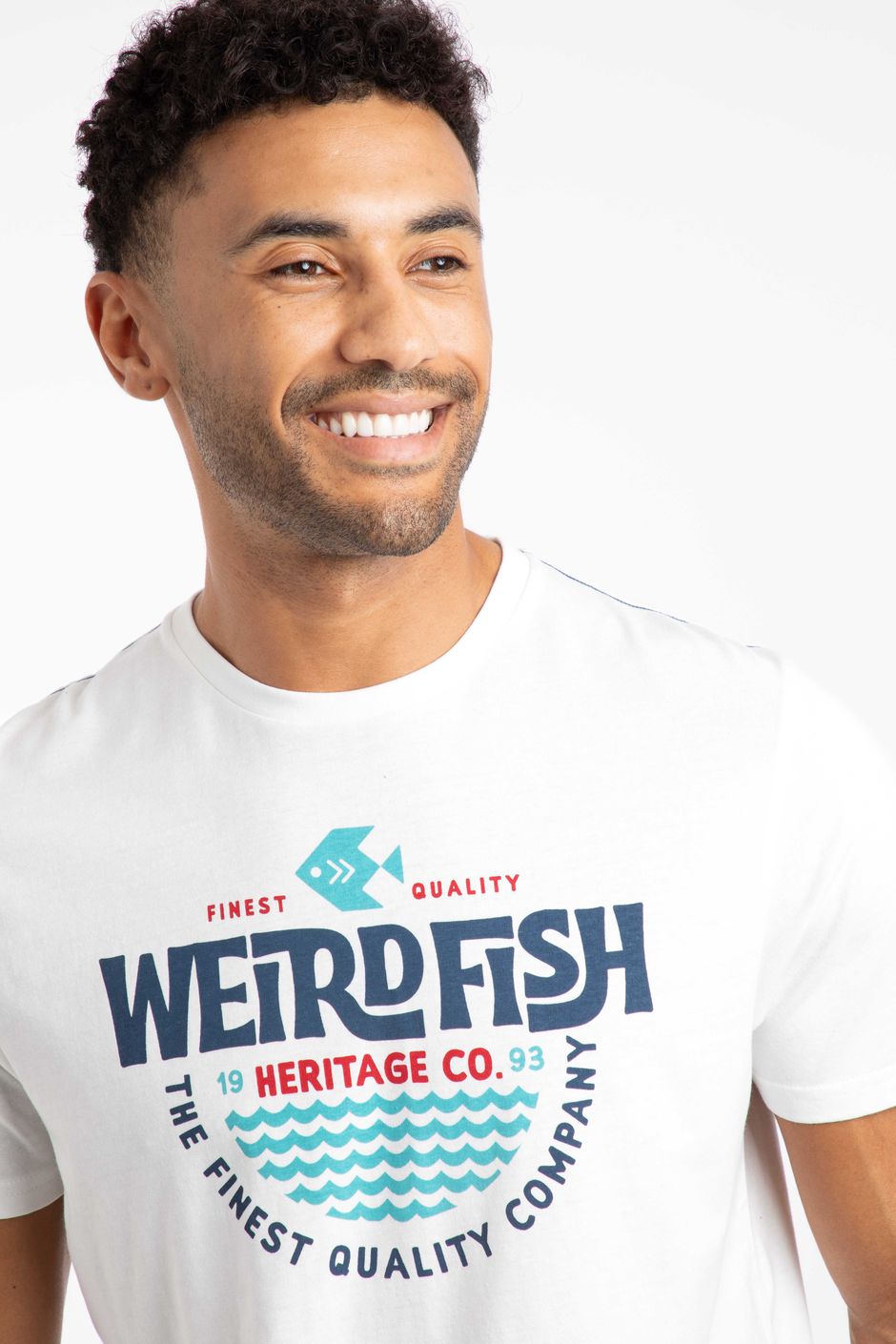 Heritage Surf Front Print Eco Graphic T-Shirt Dusty White