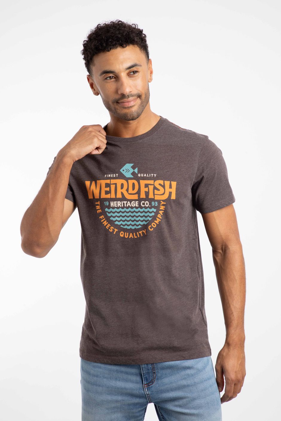 Heritage Surf Front Print Eco Graphic T-Shirt Hot Chocolate