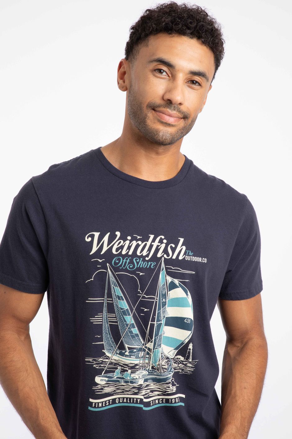 Off Shore Front Print Graphic T-Shirt Midnight