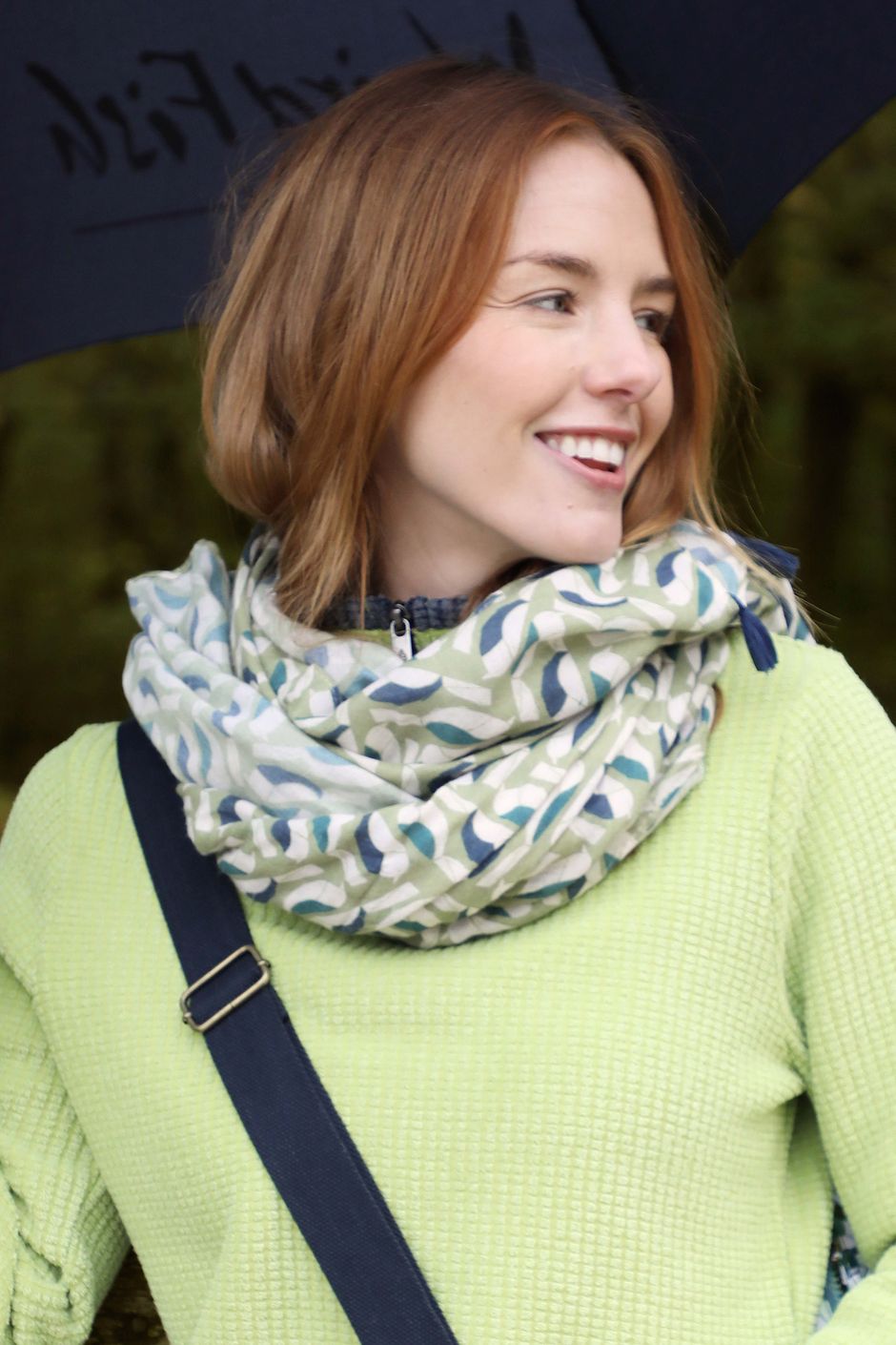 Marelia Eco Printed Scarf Warm Olive