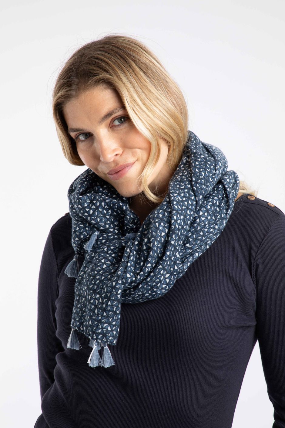 Marelia Printed Scarf Navy