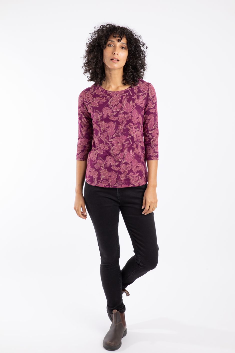 Pinto Printed Jersey T-Shirt Plum