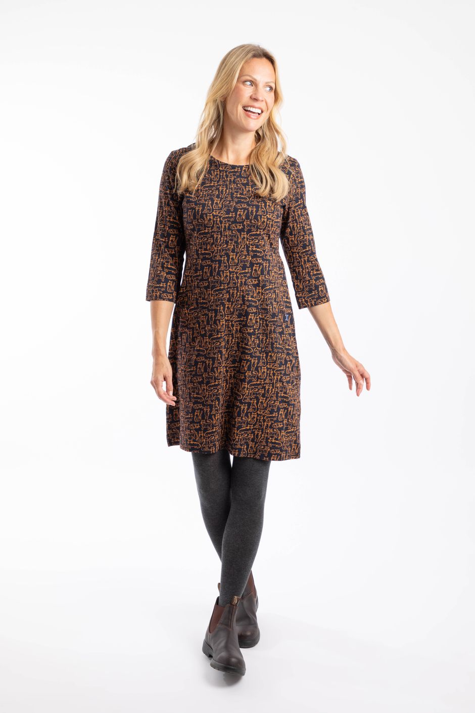 finn + emma Organic Cotton Starry Night Twirl Dress