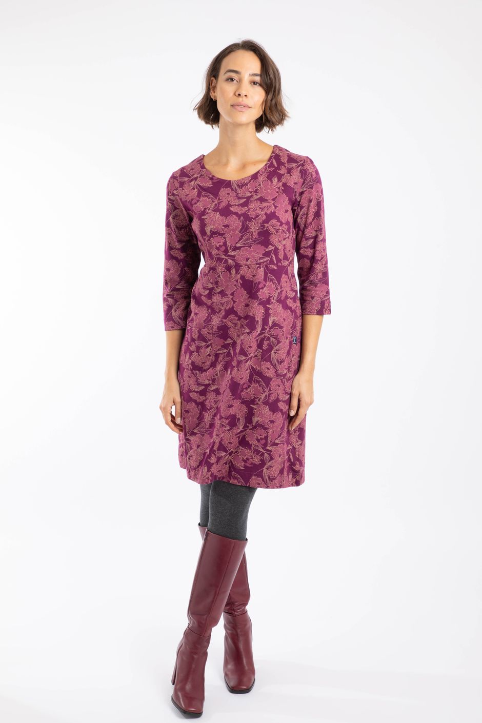 Starshine Organic Cotton Printed Jersey Dress Plum