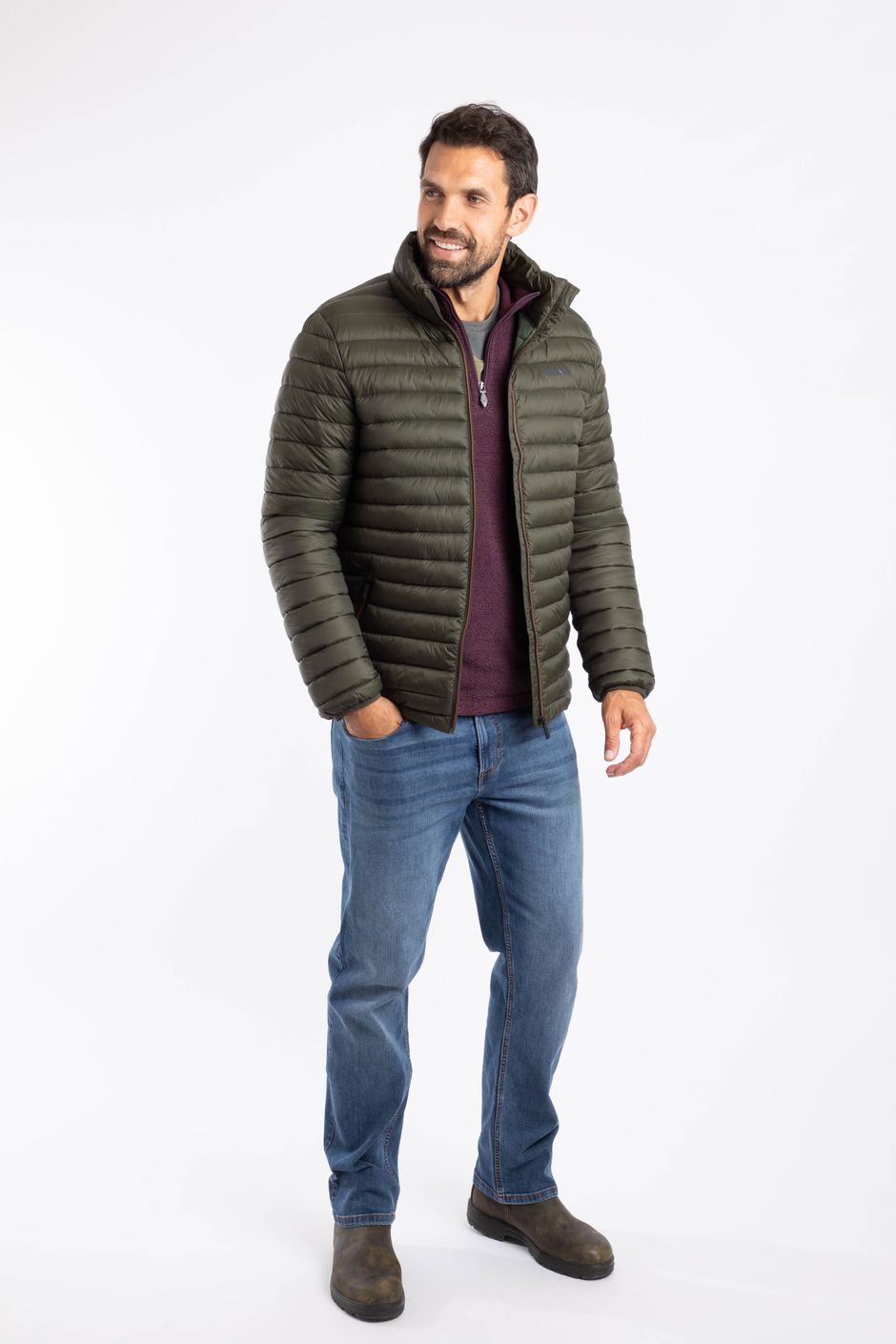 Crantock Lightweight Showerproof Padded Jacket Anthracite