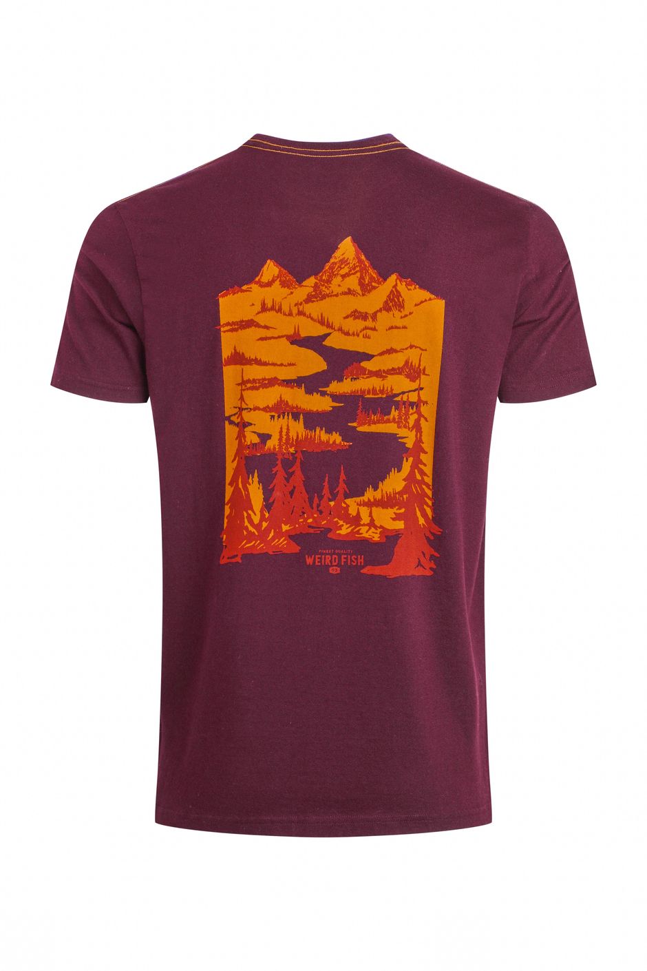 Mountain Valley Back Print Graphic T Shirt Aubergine Weird Fish mountain-valley-back-print-graphic-t-shirt-aubergine-weird-fish