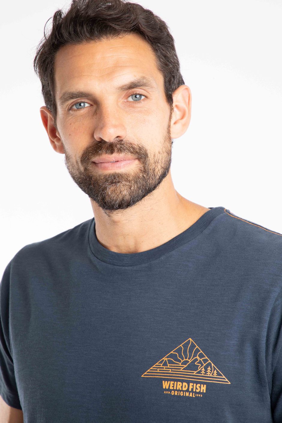 Pyramid View Organic Cotton Slub Back Graphic Tee Navy