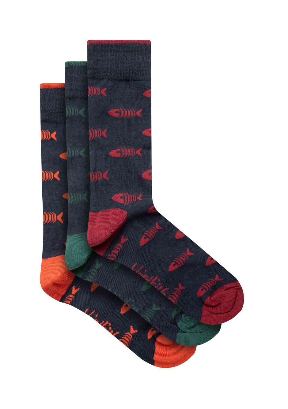 Ronan Branded Bones Sock 3pk Navy