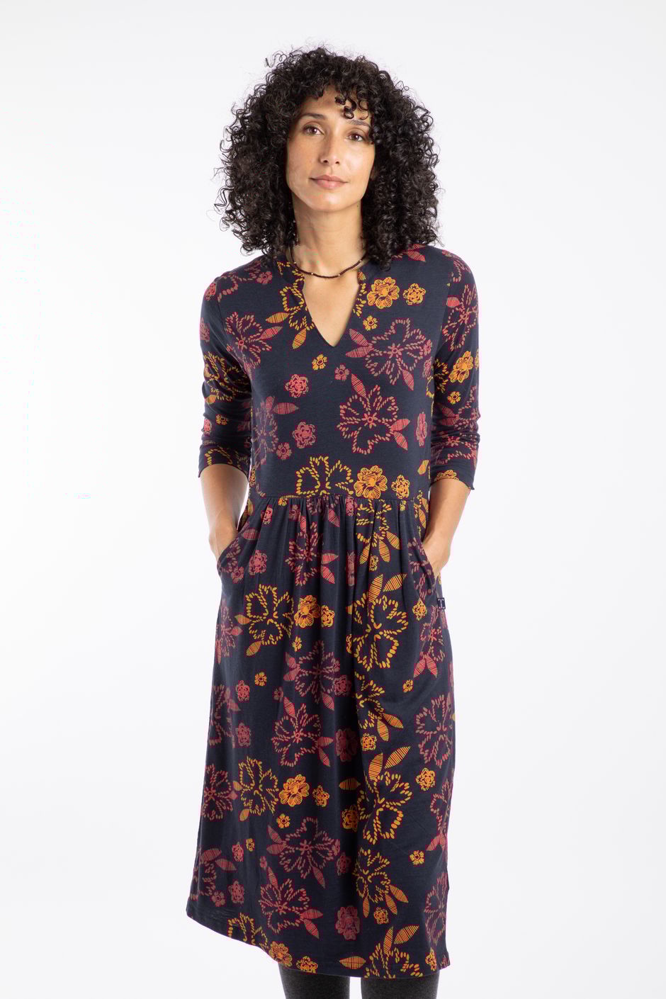 Isolde Printed Jersey Midi Dress Nightshade