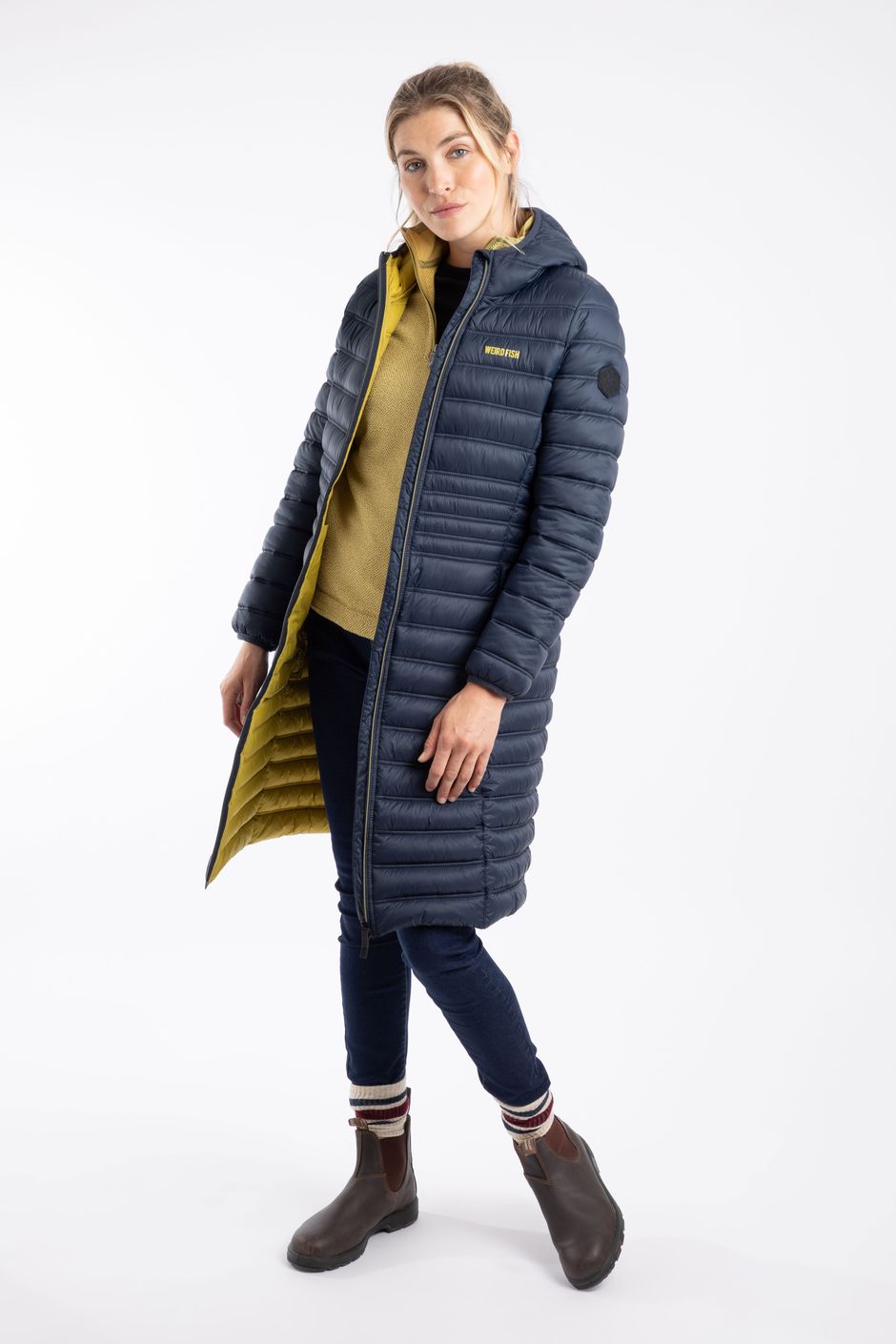 Ravinia Lightweight Padded Mid-Line Jacket Navy Blue