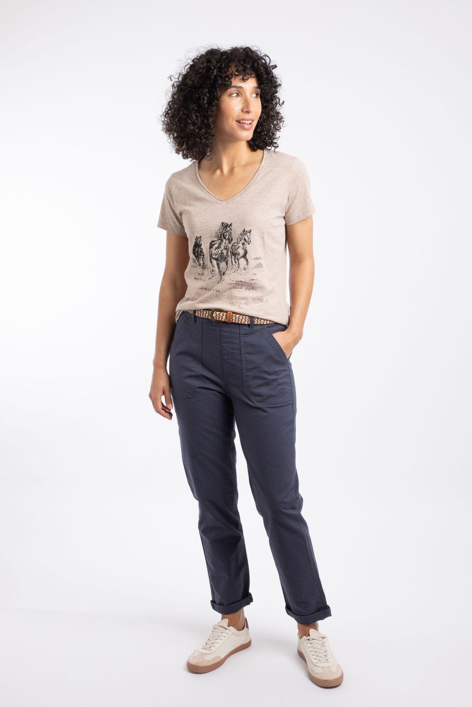 Malorri Cotton Stretch Trouser Navy