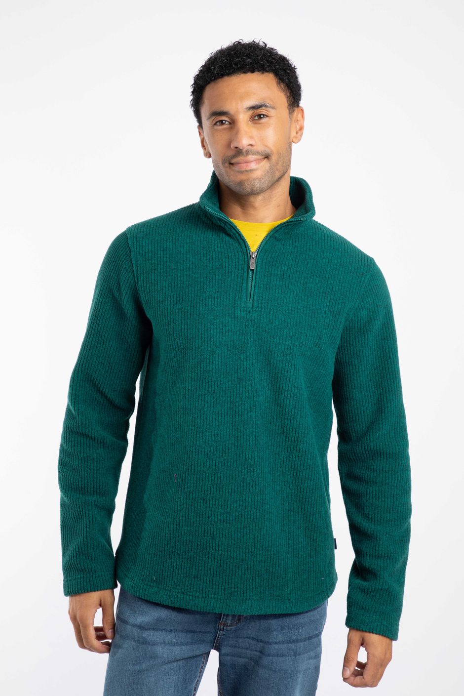 Newport Quarter Zip Ribbed Fleece  Deep Teal