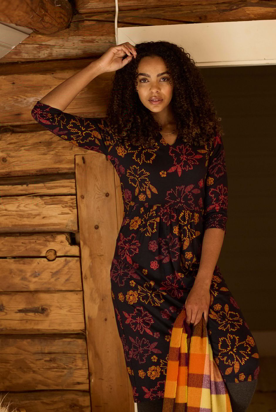 Isolde Printed Jersey Midi Dress Nightshade