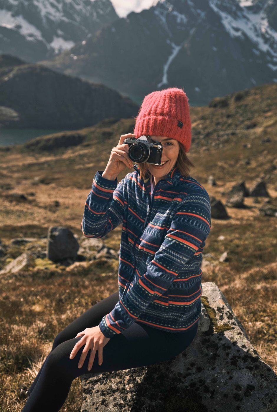 Rochelle Full Zip Printed Microfleece Deep Sea Blue