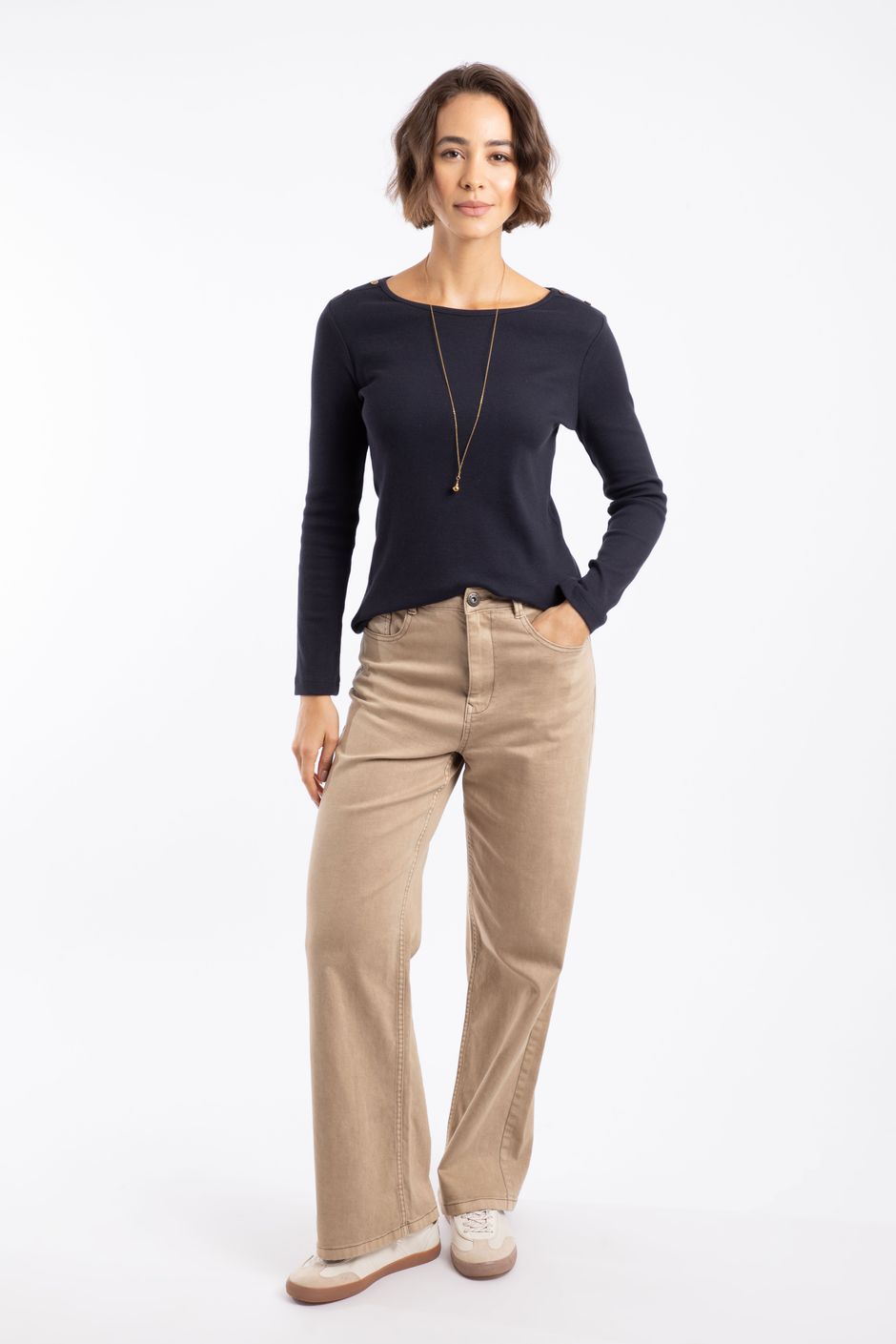 Cora Wide Leg Jean Mocha