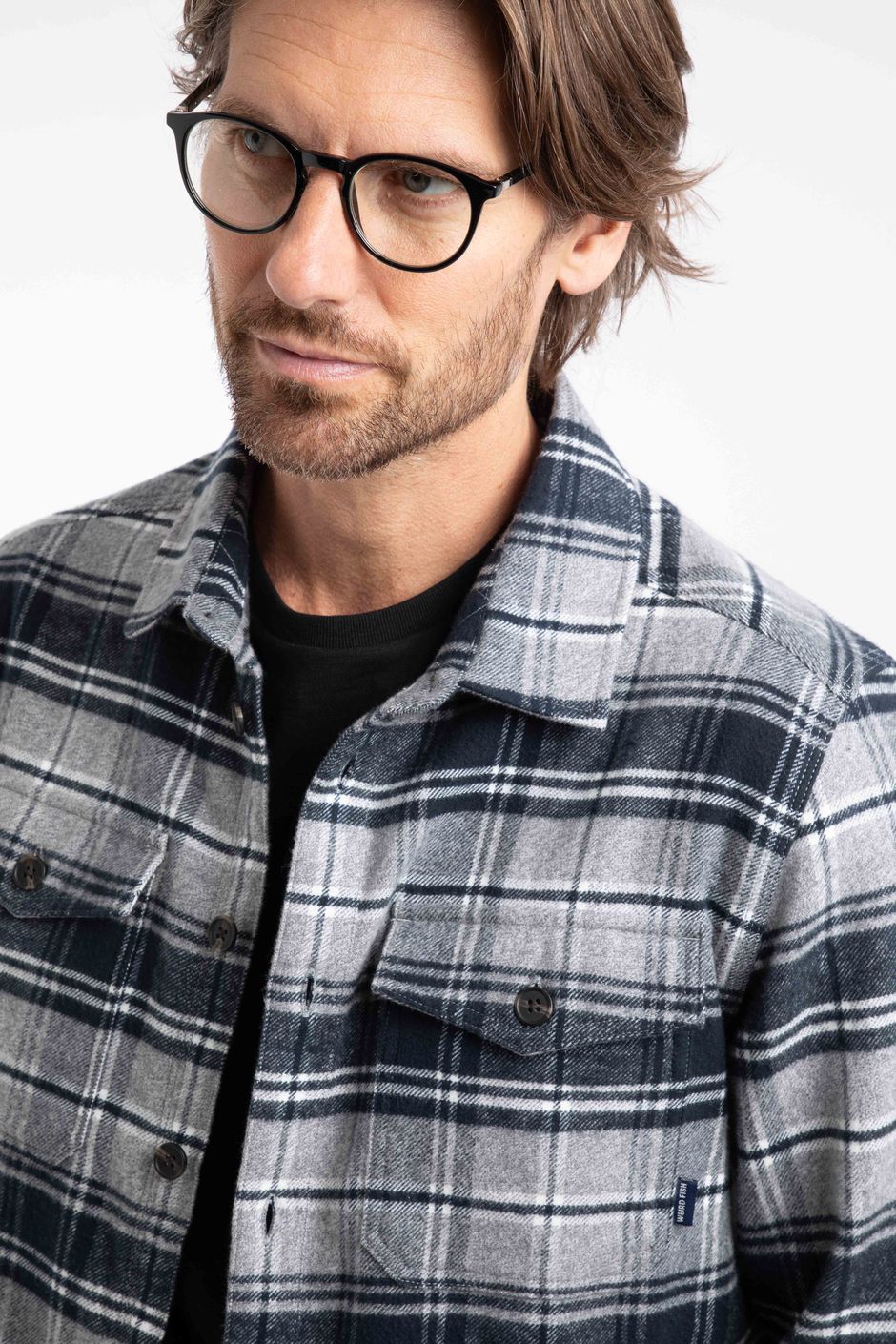 Bosco Check Over Shirt Grey